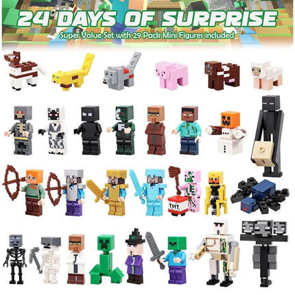 24 Days Christmas Mine craft Countdown Advent Calendar Toy Surprise Xmas Gift