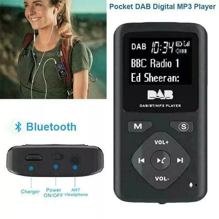 Pocket DAB/DAB+Digital Radio With Bluetooth and MP3 Player Earphone FM Redio Kit