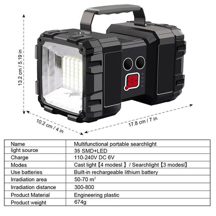 100000LM LED Searchlight Spotlight USB Rechargeable Hand Torch Work Light Lamp