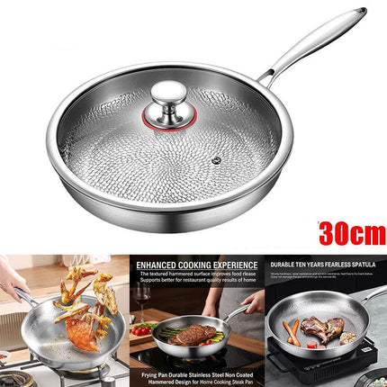 Frying Pan Scratch-Resistant Non Stick Cookware Titanium Hammered Induction