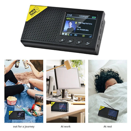 LCD DAB+ Digital Radio Bluetooth-Compatible Solar Powered/Rechargable FM Radio
