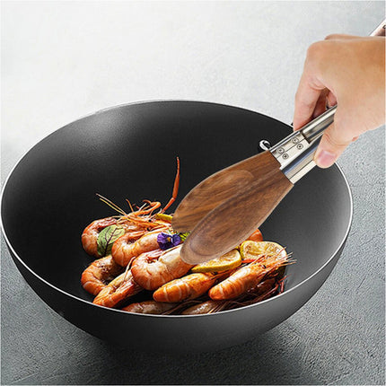 Walnut Wood Tong Versatile Kitchen Wooden Tong with Stainless Steel Handle