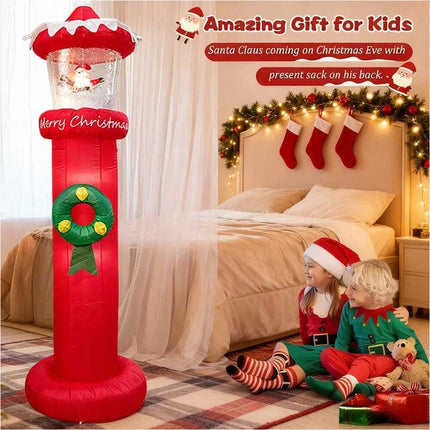 Christmas Inflatables Outdoor Decorations Magical Snow Blowing Door Lighthouse