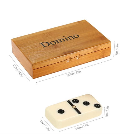 28 Tiles Dominos Set Double 6 Domino Game with Natural Wooden Box Board Game