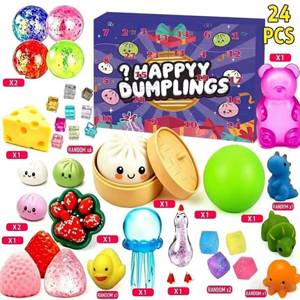 24PCS Advent Christmas Calendar 2026 Squeeze Doll Toy Set Xmas Gift