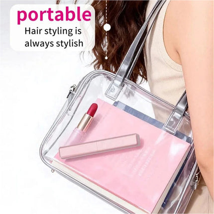 Rose Gold Cordless Mini Hair Straightener Brush USB Rechargeable