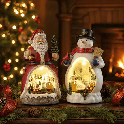 Multifunctional Santa Claus Music Box Rotating Christmas Ornament Holiday