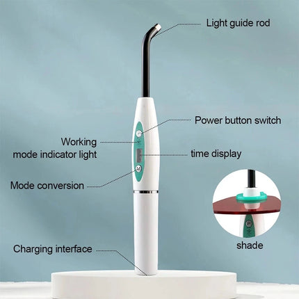 Rechargeable UV Dental Wireless Cordless LED Curing Light Lamp Machine 2200mAh