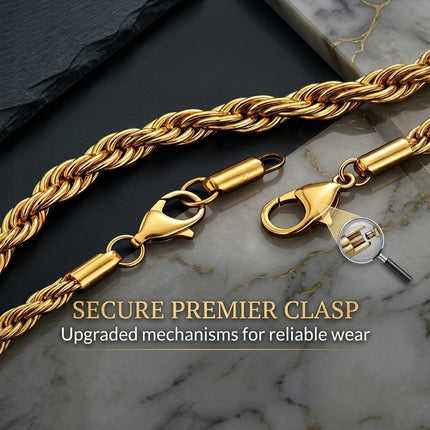 Chain Link Curb Necklace Men Women Stainless Steel Gold
