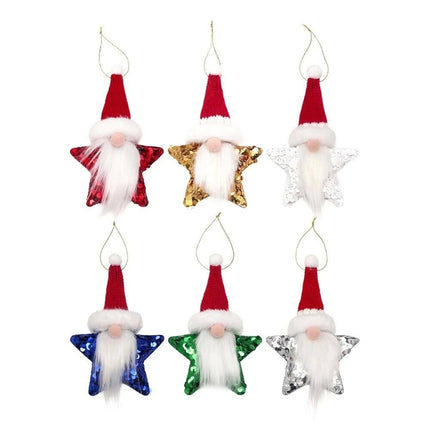 1Pcs DIY Sequin Star Christmas Pendant Xmas Tree Christmas Decor Window Decor
