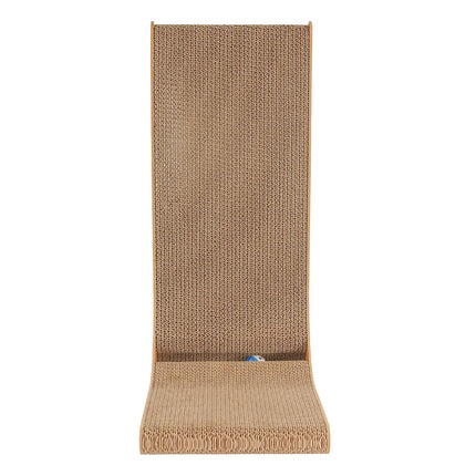Wall Leaning L Shape Cat Scratcher Cardboard Bed with Wooden Frame 60CM Indoor Use