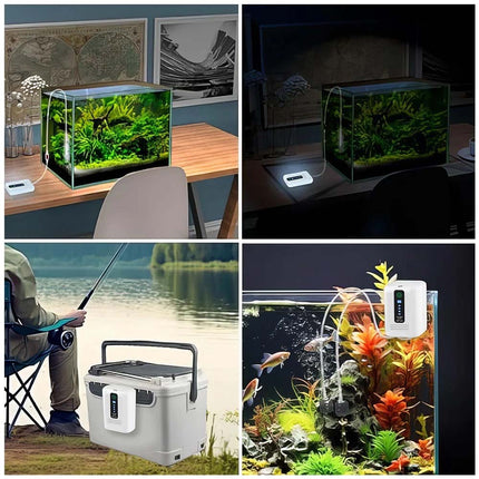 Ultra Quiet Portable USB Rechargeable Aquarium Fish Tank Oxygen Air Pump Aerator