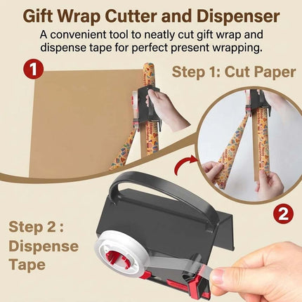 Wrapping Paper Cutter Tool With 2 Tape And 1 Replace Blade For Christmas Gifts