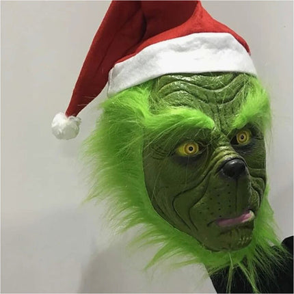 Grinch Christmas Green Big Monster Mask Halloween Cosplay Costume Props