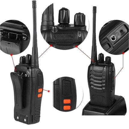 2pcs  Walkie-talkie UHF 400-470MHz Built in Flashlight + Earbud