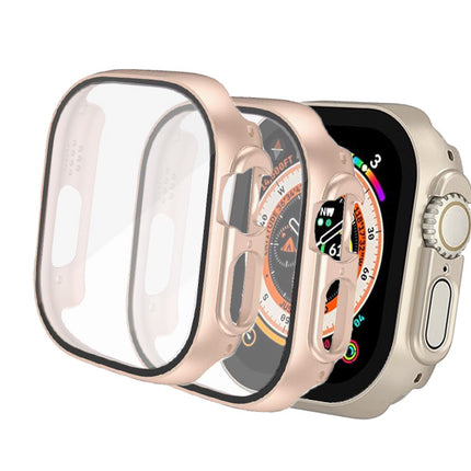 Case with Screen Protector for Apple Watch Ultra 3/2/1 49mm Built-in Tempered Glass 2 Pack Pink