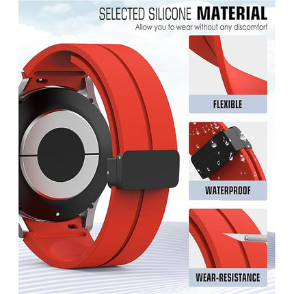 Red Samsung Galaxy Watch Band Strap Series 7 6 Classic 5 Pro 4 40mm 44mm Silicone 47