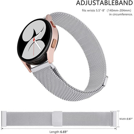 Samsung Galaxy Watch 4  5 Classic 40 44 42 45 46mm Milanese Magnetic Replace Band-Sliver