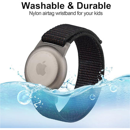 3Packs Apple AirTag Case Wristband Protective Cover Nylon Blue And Black