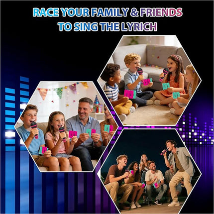 Grab The Mic Karaoke Lyric Card Game, Family Party Board Game for Birthday & Gathering