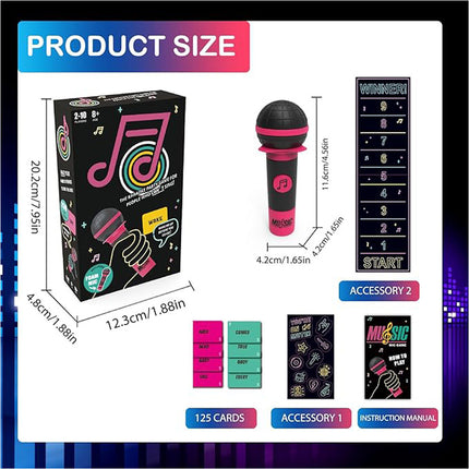 Grab The Mic Karaoke Lyric Card Game, Family Party Board Game for Birthday & Gathering