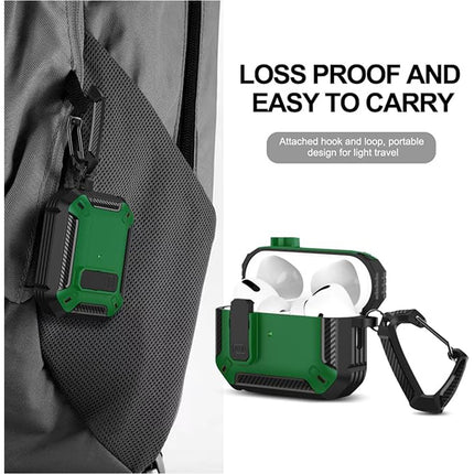 Green Armor Case FOR Apple AirPods Pro, Heavy Duty Shockproof Earphone Protective Cover