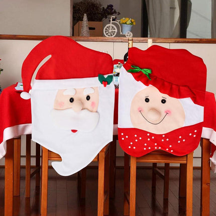 6x Christmas Cute Lady Santa Hat Chair Covers Dinner Home Décor Ornaments Gift