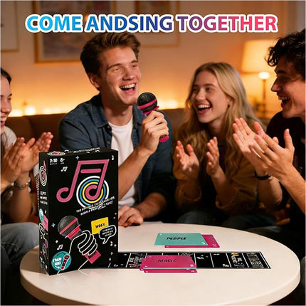 Grab The Mic Karaoke Lyric Card Game, Family Party Board Game for Birthday & Gathering
