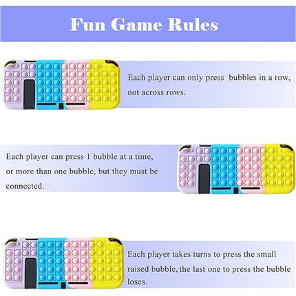 Protective Silicone Case Compatible with Nintendo Switch - Fidget Bubble Sensory Toy Cover (Purple & Blue Mix)