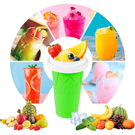 Green Slushie Maker Cup Quick Freeze Magic Squeeze Cup Milkshake Cup Ice Cream Maker