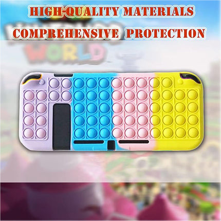 Protective Silicone Case Compatible with Nintendo Switch - Fidget Bubble Sensory Toy Cover (Purple & Blue Mix)