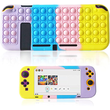 Protective Silicone Case Compatible with Nintendo Switch - Fidget Bubble Sensory Toy Cover (Purple & Blue Mix)