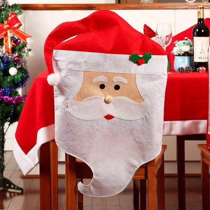 6x Christmas Cute  Santa Hat Chair Covers Dinner Home Décor Ornaments Gift