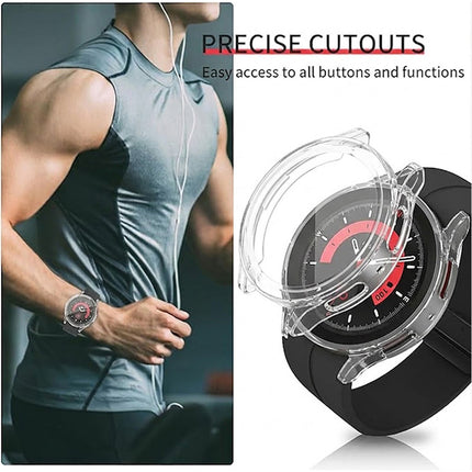 Samsung Galaxy Watch 5 Pro 45mm Screen Protector Case, Full Protection Cover Soft TPU Bumper Frame