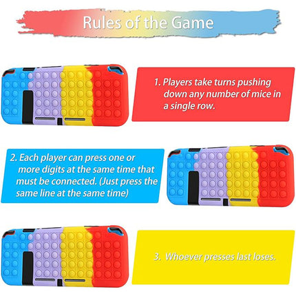 Nintendo Switch Console “Pop It” Stress Relief Case Cover Blue & Pink & Purple & Red