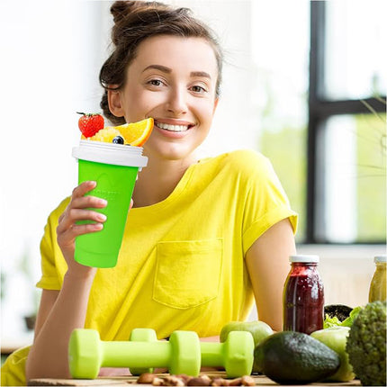 Green Slushie Maker Cup Quick Freeze Magic Squeeze Cup Milkshake Cup Ice Cream Maker