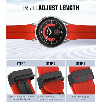 Red Samsung Galaxy Watch Band Strap Series 7 6 Classic 5 Pro 4 40mm 44mm Silicone 47