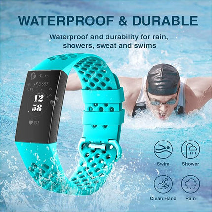 Fitbit Charge 3 4 Watch Soft Silicone Sports Replacement Band Wrist Strap Teal