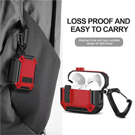 Red Armor Case FOR Apple AirPods Pro, Heavy Duty Shockproof Earphone Protective Cover