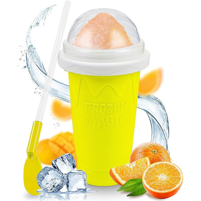 Yellow Slushie Maker Cup Quick Freeze Magic Squeeze Cup Milkshake Cup Ice Cream Maker