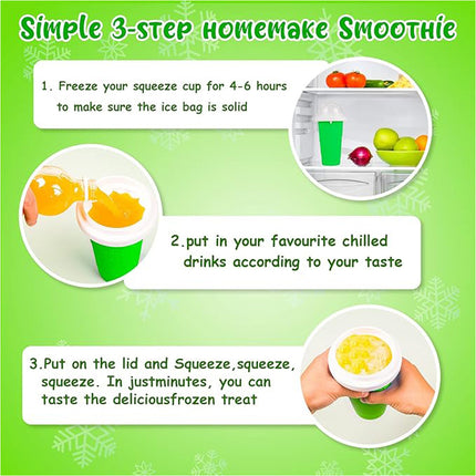 Green Slushie Maker Cup Quick Freeze Magic Squeeze Cup Milkshake Cup Ice Cream Maker