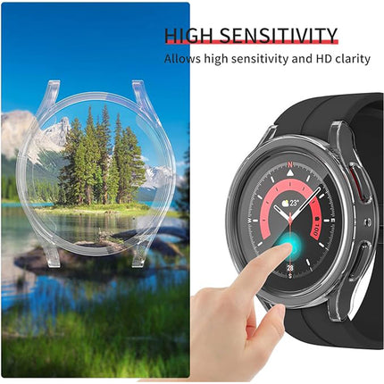 Samsung Galaxy Watch 5 Pro 45mm Screen Protector Case, Full Protection Cover Soft TPU Bumper Frame