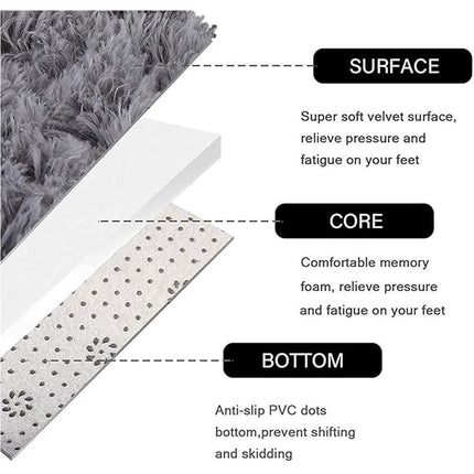 Light Grey 160cm x 230cm Soft Plush Floor Carpet Rug Mat Living Room Bedroom
