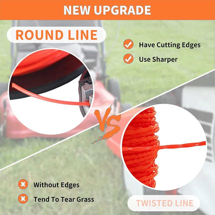2.4mm Trimmer Line Whipper Snipper Cord Wire Brushcutter Speed Feed Head 4.1in(105x55mm) Mowing Head + 2.4mm Cord(100M)