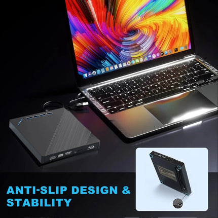 7-in-1 Slim External CD DVD Drive USB 3.0 Reader Writer Burner Player For Laptop