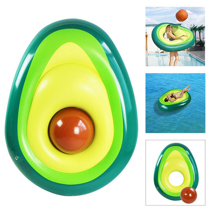 Giant Inflatable Avocado With Ball Swimming Float Raft Lounge Toy Bed Pool Fun