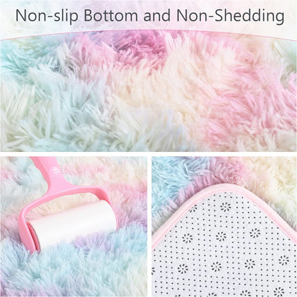 Rainbow 160cm x 230cm Soft Plush Floor Carpet Rug Mat Living Room Bedroom