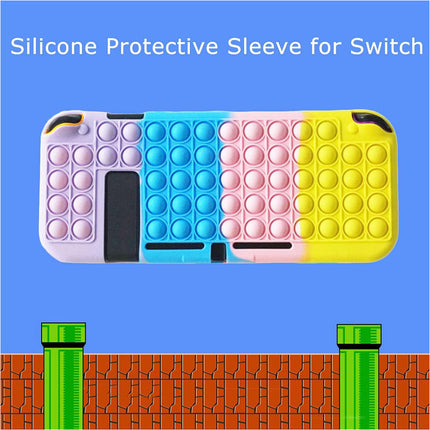 Protective Silicone Case Compatible with Nintendo Switch - Fidget Bubble Sensory Toy Cover (Purple & Blue Mix)