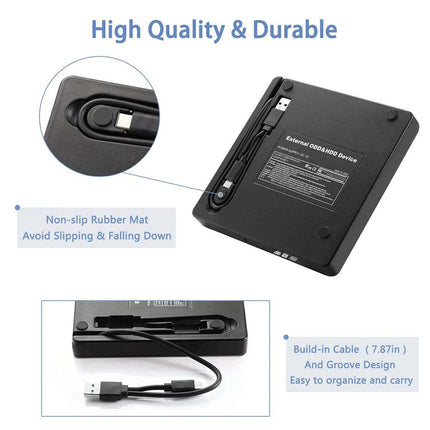 USB 3.0 External DVD CD VCD Writer Burner Reader Player Optical Drive for Laptop