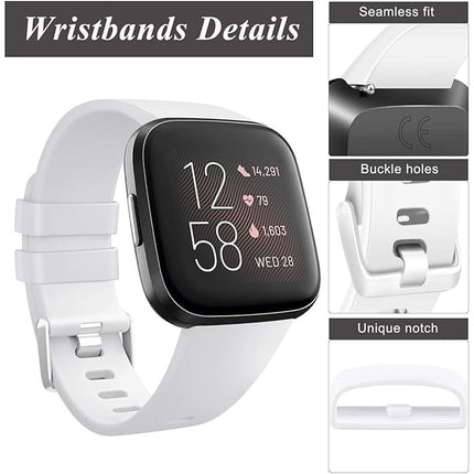 White Fitbit Versa 2 Watch Repacement Silicone Sport Fitness Band Strap Wristband Lite